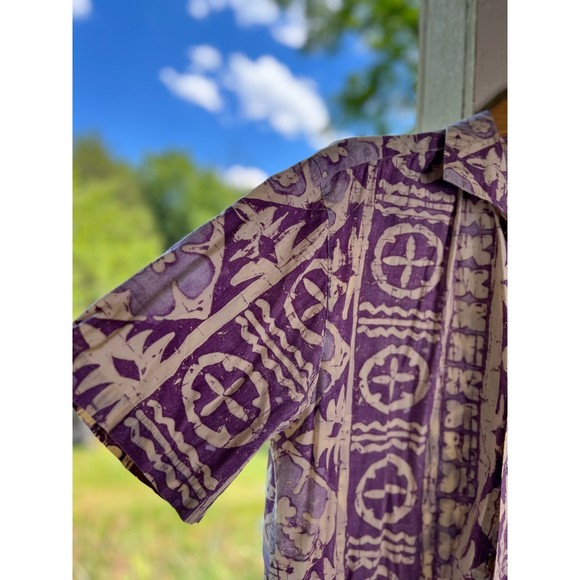 Mens Short Sleeve Button Up, sz L, Hawaiian style shirt - Picture 3 of 6